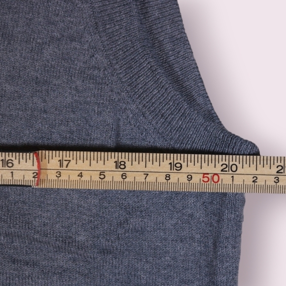 Paul Frederick Mens Silk, Cotton, Cashmere Grey Blend Sweater Vest V Neck Size L - Picture 4 of 7
